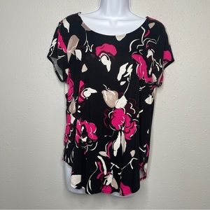 ALFANI woman’s ☀️ medium black floral shirt